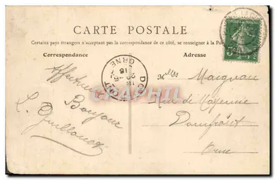 Antieke ansichtkaart Passais la Conception Pierre druidique des Pouchards — Achterkant