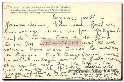 Cognac — Quai do Porto — Porta das Fortificações — Editor Raymond Bergé, Paris — Verso