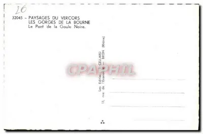 De Gorges de la Bourne — De Brug van de Goule Noire — Les Éditions Cellard, Bron (Rhône) — Achterkant