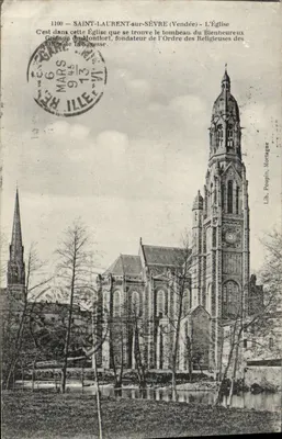 SAINT-LAURENT-sur-SÈVRE (Vendée) — A Igreja — Lib. Poupin, Montagne