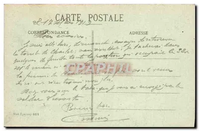 Reims w latach bombardowań 1914-18 — Ulica Carnot zaraz po pożarze — Zbiór G. Daboïs — Rewers