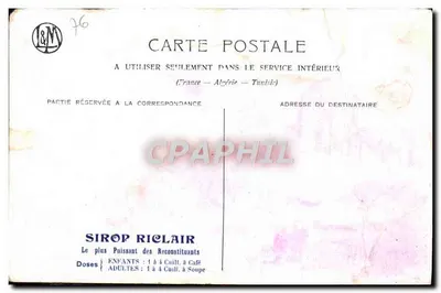 Bilhete postal antigo Treport A Igreja Vista Do Square — Verso