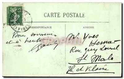 Biarritz — O Rocher de la Vierge (Efeito de noite) — LL. N°19 — Verso
