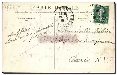 Cauterets - Le Péguère (przy Lisey) — widok górski — wydawca R. N. n° 251 — Rewers