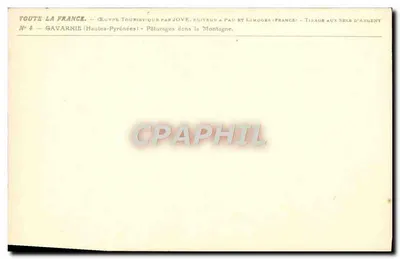 Gavarnie (Hautes-Pyrénées) — Pâturages dans la Montagne — Editore Jove, Pau e Limoges, Francia, N° 6 — Verso