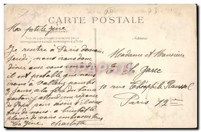 Les Gorges de CHOUVIGNY — La Route et la Sioule — Vichy J. Guillot 1914 — Verso