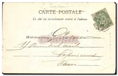 Bilhete postal antigo Le Mothe Saint Heray A fachada lateral da Igreja — Verso