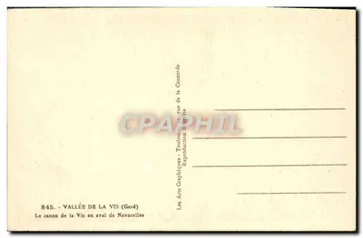 Vale da Vis abaixo de Navacelles — Gard — Les Arts Graphiques, Toulouse — Verso
