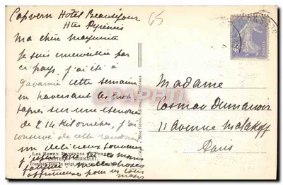 Carretera entre acantilados — Capvern, Altos Pirineos — Bloc frères, Toulouse — Reverso