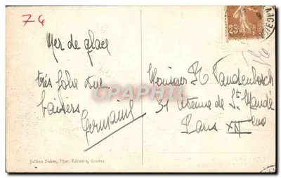 Chamonix — Morze lodowe i stacja Montenvers — J.J. 8825 — Jullien Frères, Genewa — Rewers