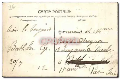 Valence — Ruiny zamku Crussol — Édition Nouvelles Galeries n°29 — Rewers