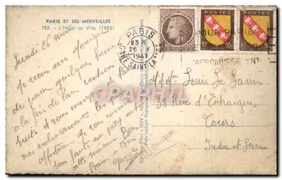 Het Stadhuis — Parijs — Edities van Kunst GUY — Achterkant