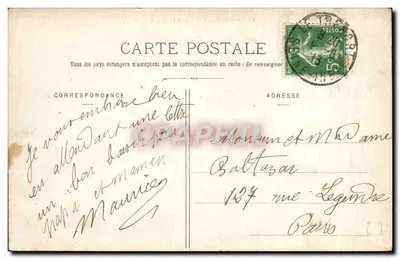 Le Tréport — Katedra i Musoir — P. D. Paris — Rewers