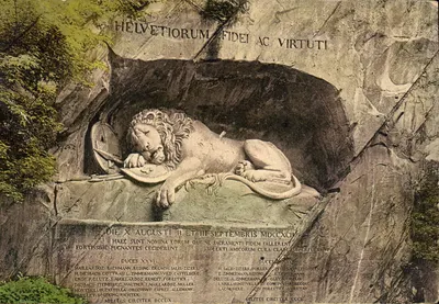 Bilhete postal antigo Luzern Lion