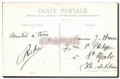 Jonzac (Charente Inférieure) — Stary zamek i jego dołączenia (strona z siedzibą podprefektury) — Henry Guillier, 42 bis i 44, rue Fondeysses, n°2561 — Rewers