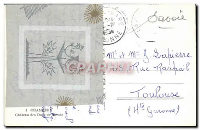 Chambéry — Castillo de los Duques de Saboya — Editor 'REAL-PHOTO' n°4 — Reverso