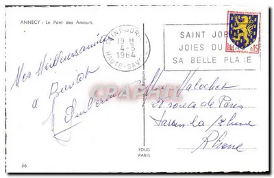 Annecy — Il Ponte degli Amori — editore: Edug Paris, n° 56 — Verso