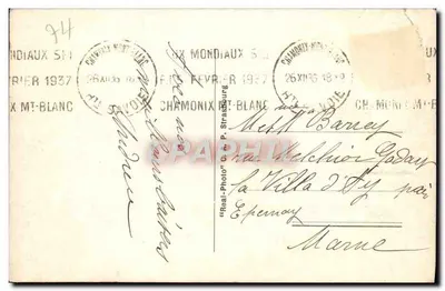 Chamonix-Mont-Blanc — Widok zimowy — P. Straub — Rewers