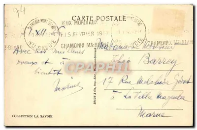 Witwatermeer en de Keten van de Mont-Blanc — Mont-Blancmassief — n° 13518 — Braun & Cie, Mulhouse-Dornach — Achterkant