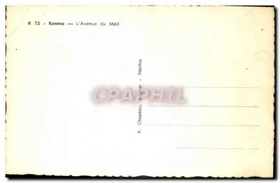 Nowoczesna pocztówka Rennes Allee Du Mail — Rewers
