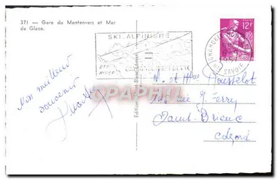 Stacja Montenvers i Morze Lodowe — Wydawnictwo Mont-Blanc Léman — N° 371 — Rewers