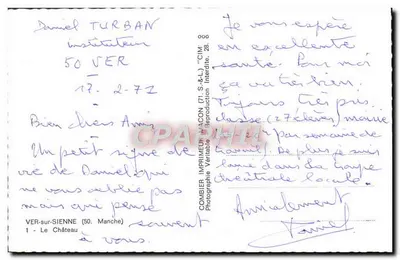 Ver-sur-Sienne (50) - Zamek — Combière Imprimeur Macon, n°1 — Rewers