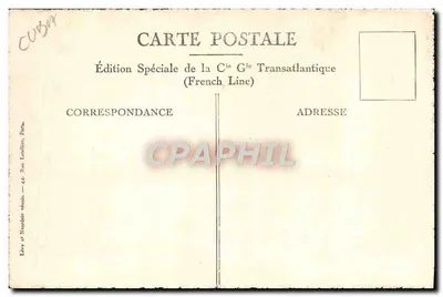 Bilhete postal antigo Navio Cuba Sala de Jogos para Crianças Cavalo — Verso