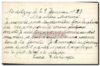 Bon Jour — carta postal decorada com rosas — DÉDÉ 263 — Verso