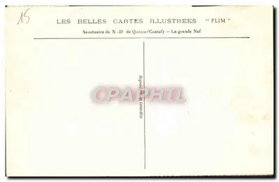 Santuário de N.-D. de Quézac (Cantal) — A grande Nave — FLIM — Verso