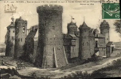 Rouen — Tour où Jeanne d'Arc fut enfermée en 1431 et Ancien Château bâti par Philippe-Auguste en 1209 — C.V. 499