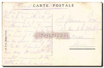 Termonde — Convento das irmãs de Nossa Senhora após incêndio — R. P. B., Editor, Paris — Verso