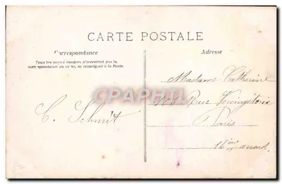 Jovem mulher com chapéu de flores — Boas-vindas sinceras de felicidade — AN, Paris — Verso