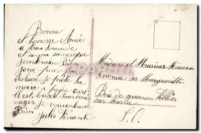 Twee jonge meisjes — 'Heureuse Année' — onbekende uitgever, n° 4297 — Achterkant