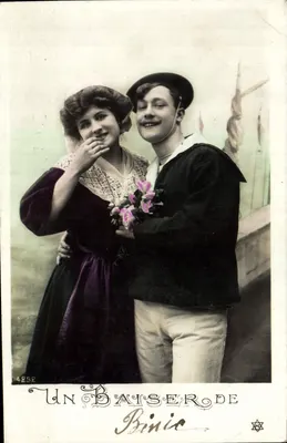 Pocałunek Binio — scena z pary — wydawca Binio, nr 4292