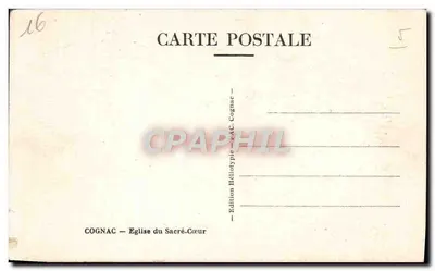 Cognac — Église du Sacré-Cœur — Édition Héliotypie Cognac — Verso