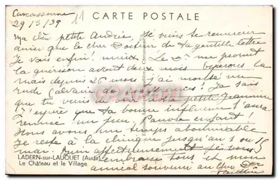 Ladern-sur-Lauquet — Le Château et le Village — Éditions Artistique Aquitaine — Verso