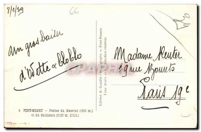 Sci in Pyrénées — Font-Romeu — Edizione R. Goudin — Verso