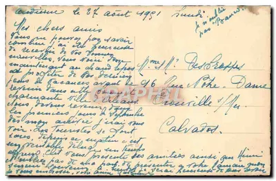 Scena morska z latarnią — M. Vivier — wydawca nieodczytalny — Rewers