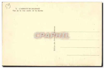 Abpia Solesmes — Widok z prawej strony rzeki Sarthe — Wydawnictwo Przyjaciół Solesmes — Rewers