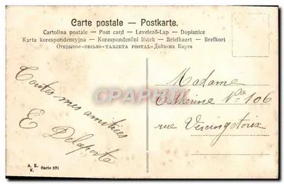 Pejzaż lasu i strumienia — dekor z wierzby — A.S. Série 591 — Rewers