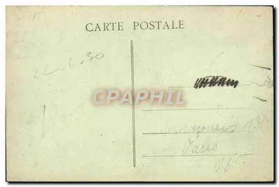 Pałac w Fontainebleau — Façada na placu Ajieux — Wydawca nieznany, numer serii nie widoczny — Rewers