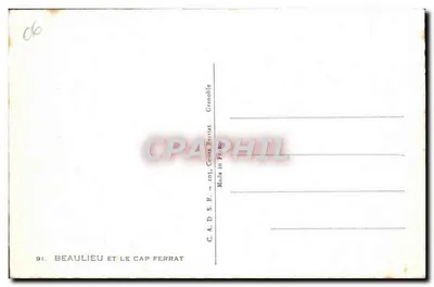 Beaulieu i Cap Ferrat — widok panoramiczny — C.A.D.S.E. Grenoble — Rewers