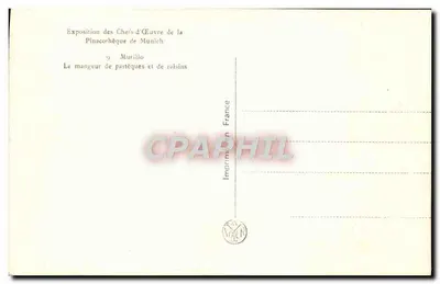 Mężczyzna jezący dynię i winogrona — Murillo — Drukarnia Francja — Rewers