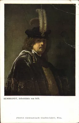 Rembrandt — Samozdjęcie z 1635 — Fürstlich Liechtensteinische Gemälde-Galerie, Wien