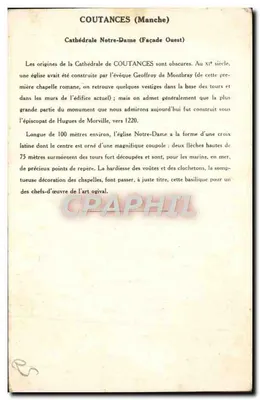 Coutances (Manche) — Katedra Notre-Dame (Façade Zachodnia) — Kolekcja Kolarsine i Solution Pautauberge, 3. seria — Rewers