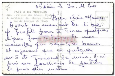Champs-Élysées — Arc de Triomphe — Wydawca Guy, n°4631 — Rewers