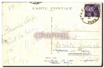 Niort (Deux-Sèvres) — Donjon i Monument Ricard — Gaby, n° 3063 — Rewers