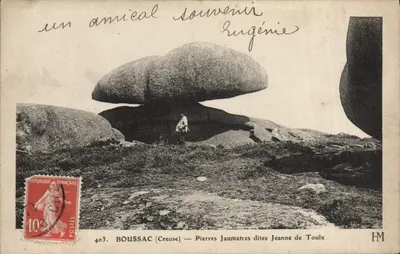 Boussac (Creuse) — Pedras Jaumâtres ditas Jeanne de Toulx