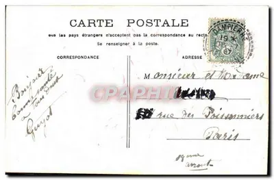 Arranjo de rosas e flores azuis — 'Minha lembrança está com você' — editor não visível — Verso