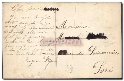 Dziecko z bukietem róż — Souvenir — Wydawca: Pauste, nr 4078 — Rewers